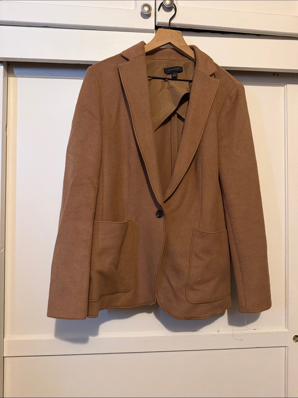 Ann Taylor Camel/Brown Single-Button Blazer Jacket